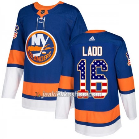 Miehille NHL New York Islanders Pelipaita Andrew Ladd 16 Adidas 2017-2018 Sininen USA Flag Fashion Authentic